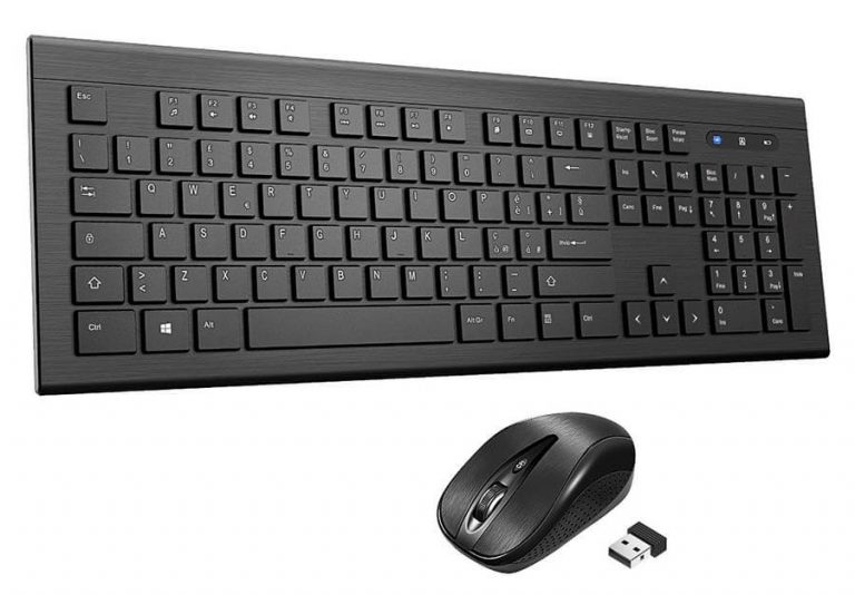 Tastiera Wireless In Bambù LZKW E Mouse – Set Legno Ultrasottile Per Windows, IOS, Android