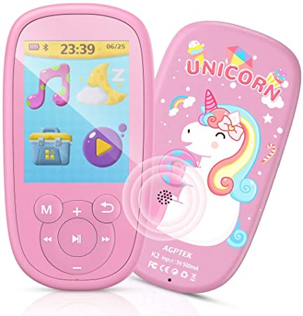 Lettore MP3 Per Bambini Con 64GB, Bluetooth 5.0, Altoparlante, Radio FM, Sveglia E Registratore – Durata 100 Ore