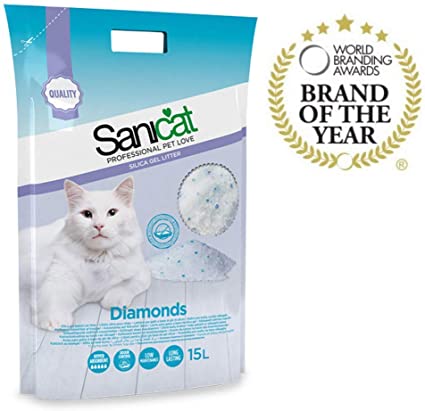 SANICAT Diamonds Lettiera Gel Silice - 15L | Aroma Lavanda | Assorbente E Antiodore - Foto 4