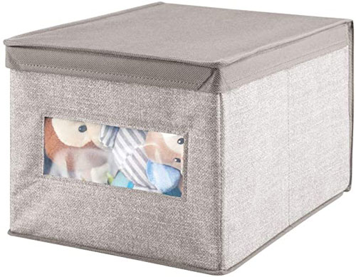 Grigio Giocattoli mDesign Cubo Organizzatore Armadio del Bambino in Tessuto per Peluche Coperte Confezione da 2 Asciugamani 
