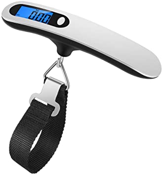 Bilancia A Gancio Portatile 10 Kg - Senza Batterie, ABS, Per Pesca Bagagli Spesa, Blu/giallo