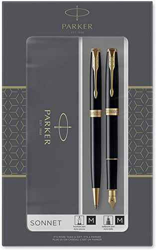 Sipliv elegante penna stilografica nera clip dargento plastica medio pennino