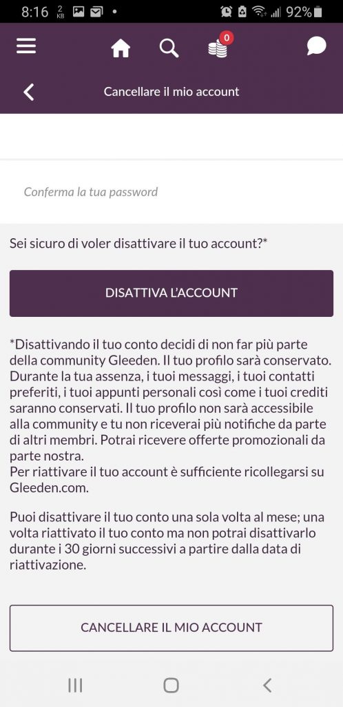 Specificate-io-motivo-di-cancellare