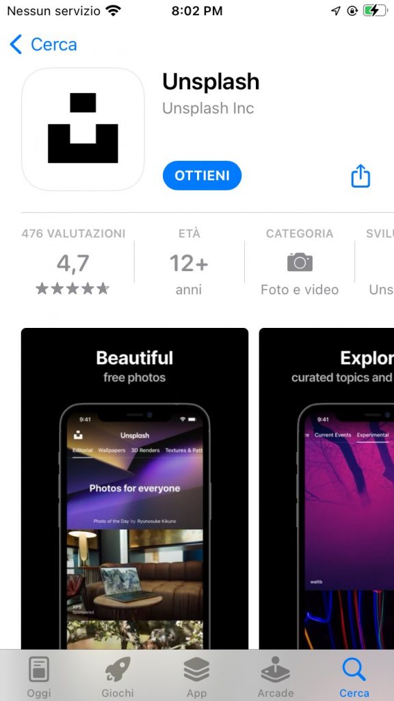 applicazione-Unsplash