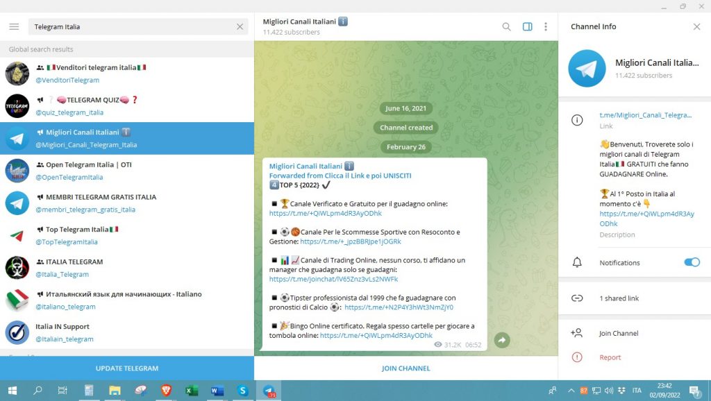 premete-Join-channel-per-unirvi