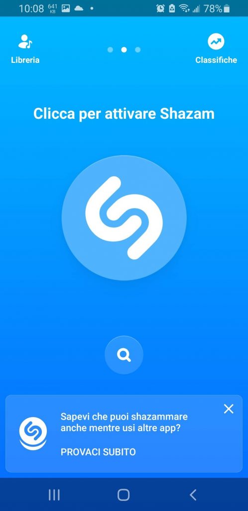 pulsante-al-centro-di-Shazam