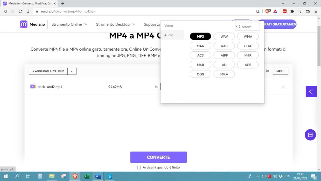 quindi-MP3-dal-menu-a-discesa