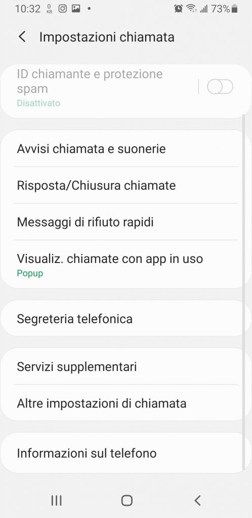 selezionate-Impostazioni-chiamata